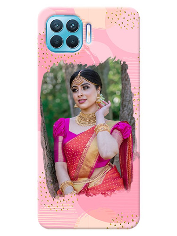 Custom Oppo F17 Pro Phone Covers for Girls: Gold Glitter Splash Design