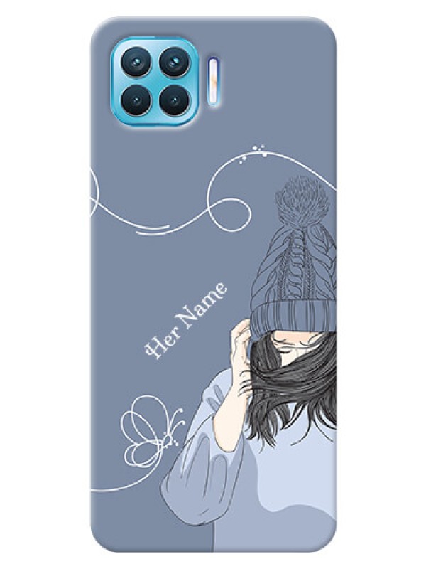 Custom Oppo F17 Pro Custom Mobile Case with Girl in winter outfit Design