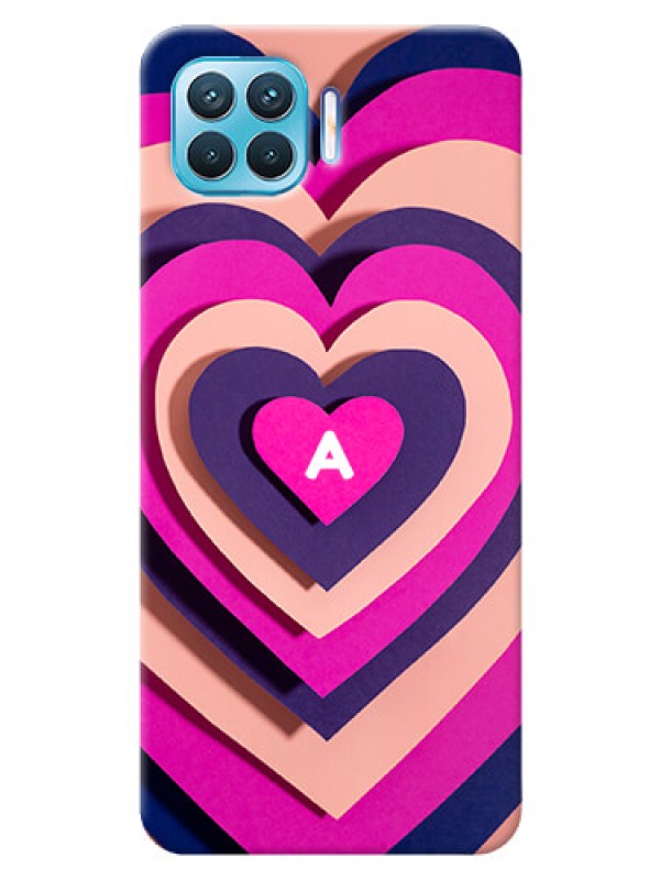 Custom Oppo F17 Pro Custom Mobile Case with Cute Heart Pattern Design