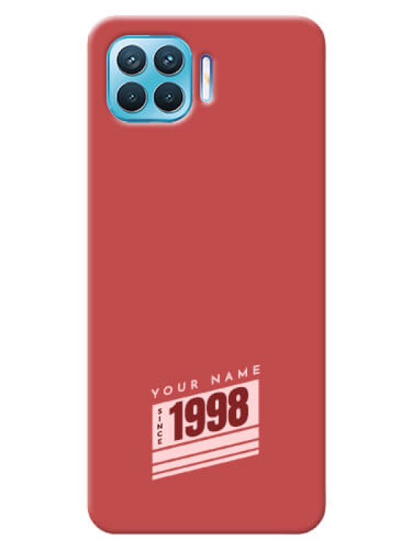 Custom Oppo F17 Pro Phone Back Covers: Red custom year of birth Design