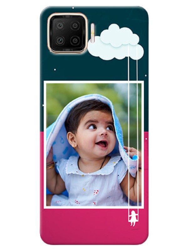Custom Oppo F17 custom phone covers: Cute Girl with Cloud Design