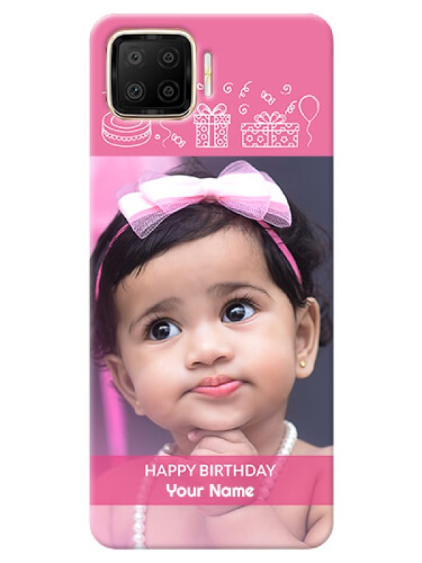 Custom Oppo F17 Custom Mobile Cover with Birthday Line Art Design