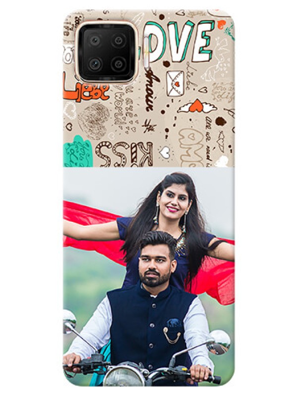 Custom Oppo F17 Personalised mobile covers: Love Doodle Pattern 