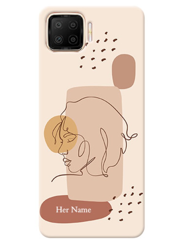 Custom Oppo F17 Custom Phone Covers: Calm Woman line art Design