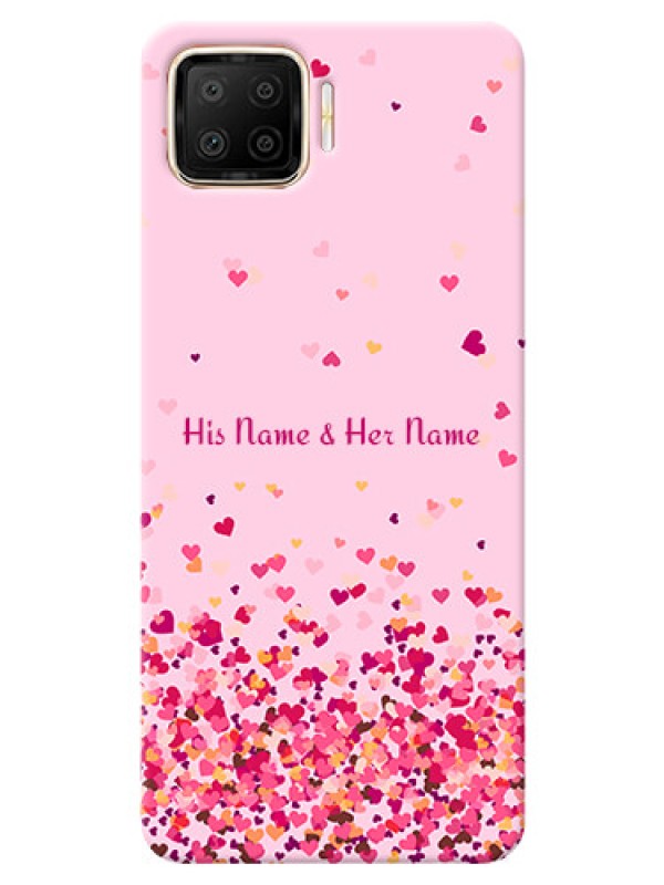 Custom Oppo F17 Phone Back Covers: Floating Hearts Design