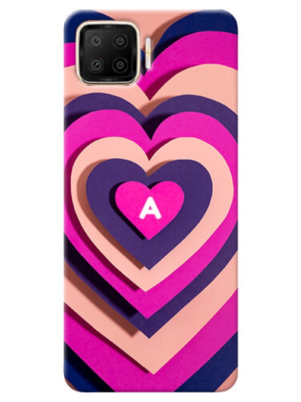 Custom Oppo F17 Custom Mobile Case with Cute Heart Pattern Design