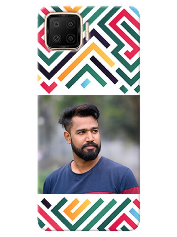 Custom Oppo F17 Custom Mobile Case with Colorful Maze Pattern Design