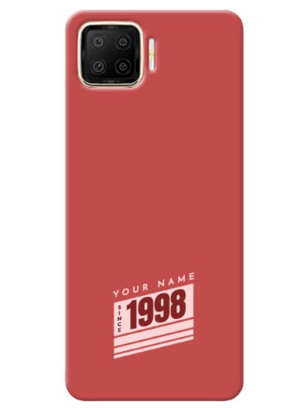Custom Oppo F17 Phone Back Covers: Red custom year of birth Design
