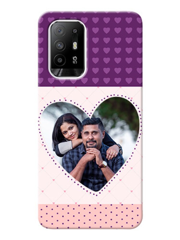 Custom Oppo F19 Pro Plus 5G Mobile Back Covers: Violet Love Dots Design