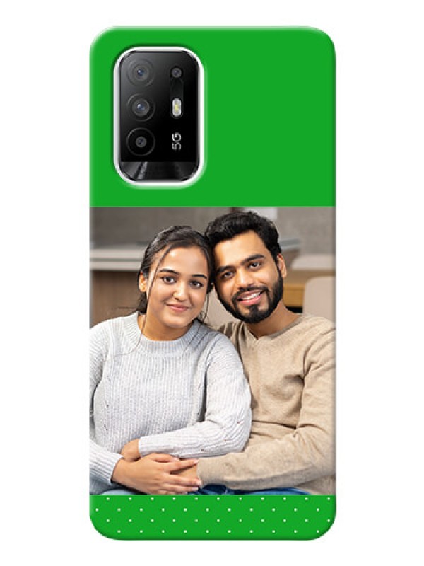 Custom Oppo F19 Pro Plus 5G Personalised mobile covers: Green Pattern Design