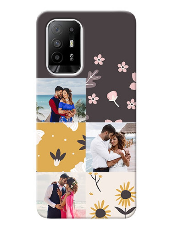 Custom Oppo F19 Pro Plus 5G phone cases online: 3 Images with Floral Design