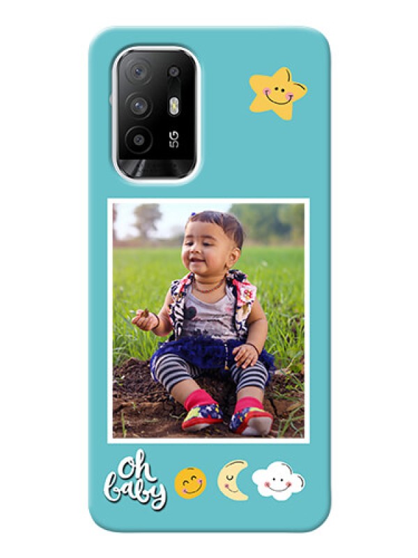 Custom Oppo F19 Pro Plus 5G Personalised Phone Cases: Smiley Kids Stars Design