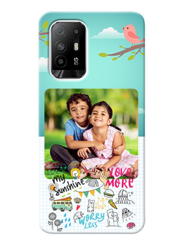 Custom Oppo F19 Pro Plus 5G phone cases online: Doodle love Design