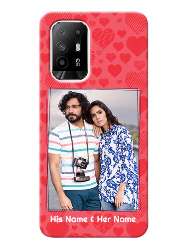 Custom Oppo F19 Pro Plus 5G Mobile Back Covers: with Red Heart Symbols Design
