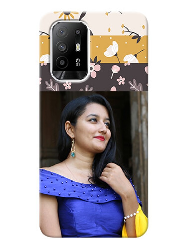 Custom Oppo F19 Pro Plus 5G mobile cases online: Stylish Floral Design
