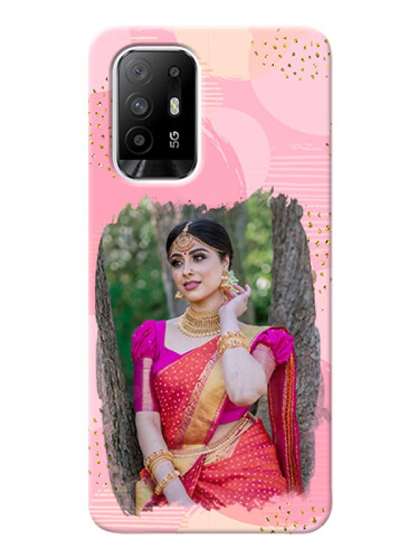 Custom Oppo F19 Pro Plus 5G Phone Covers for Girls: Gold Glitter Splash Design