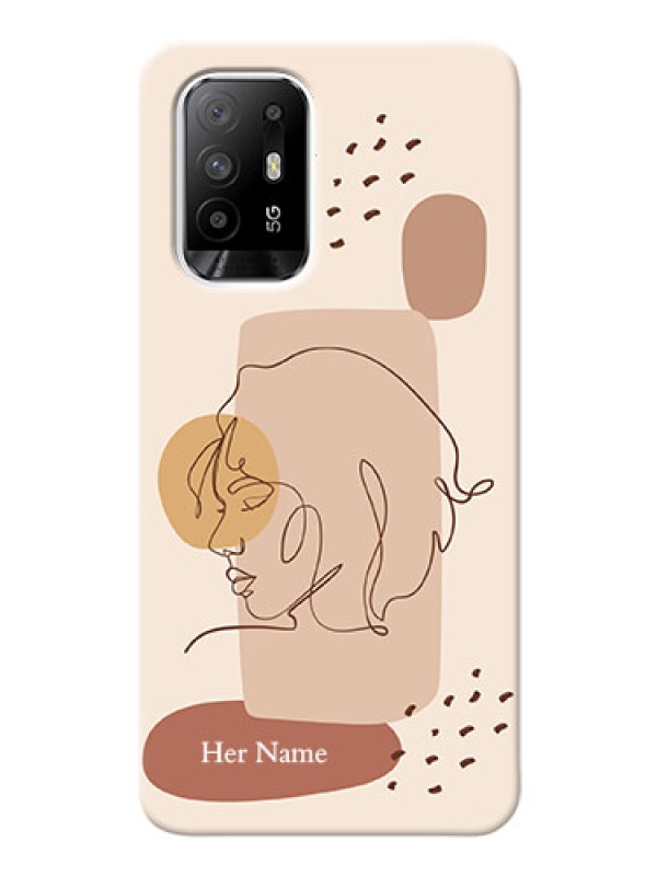 Custom Oppo F19 Pro Plus 5G Custom Phone Covers: Calm Woman line art Design