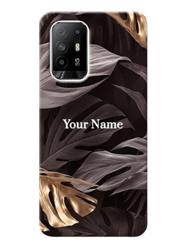 Custom Oppo F19 Pro Plus 5G Mobile Back Covers: Wild Leaves digital paint Design