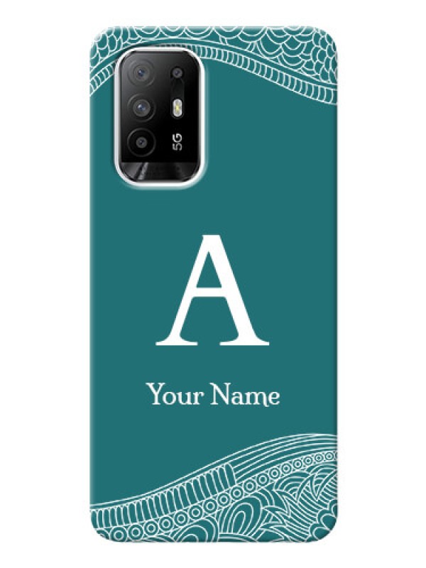 Custom Oppo F19 Pro Plus 5G Mobile Back Covers: line art pattern with custom name Design