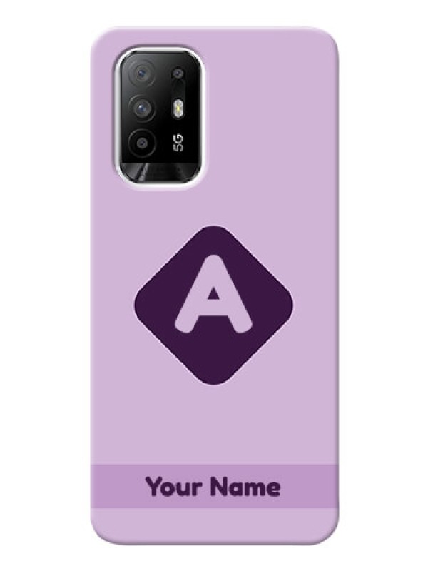 Custom Oppo F19 Pro Plus 5G Custom Mobile Case with Custom Letter in curved badge Design