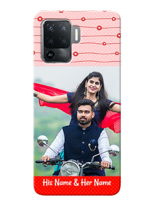 Custom Oppo F19 Pro Custom Phone Cases: Red Pattern Case Design