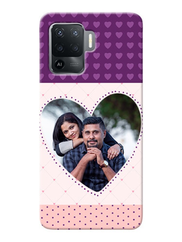Custom Oppo F19 Pro Mobile Back Covers: Violet Love Dots Design
