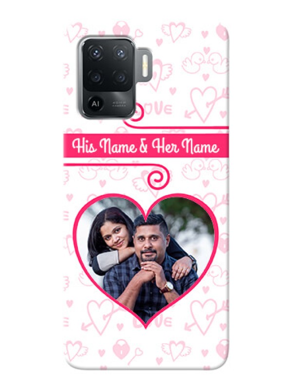 Custom Oppo F19 Pro Personalized Phone Cases: Heart Shape Love Design