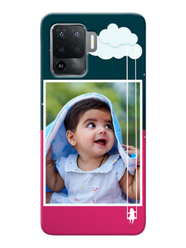 Custom Oppo F19 Pro custom phone covers: Cute Girl with Cloud Design