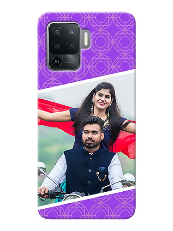 Custom Oppo F19 Pro mobile back covers online: violet Pattern Design