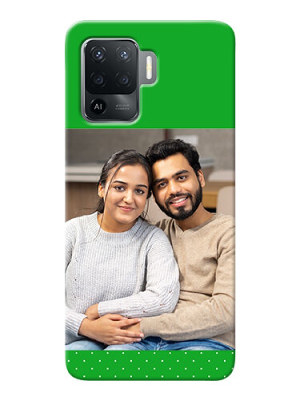 Custom Oppo F19 Pro Personalised mobile covers: Green Pattern Design
