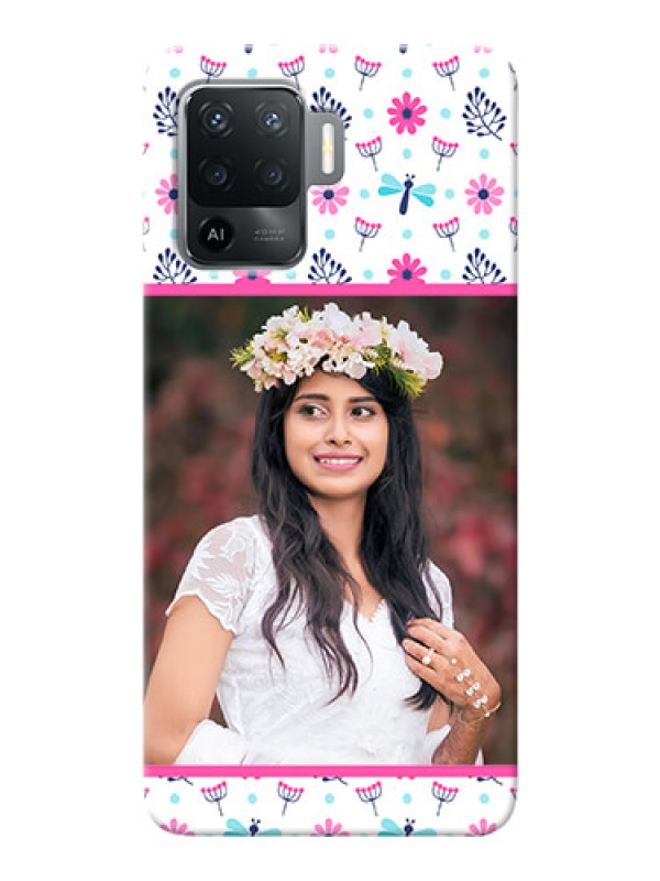 Custom Oppo F19 Pro Mobile Covers: Colorful Flower Design