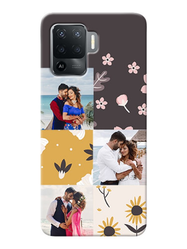 Custom Oppo F19 Pro phone cases online: 3 Images with Floral Design