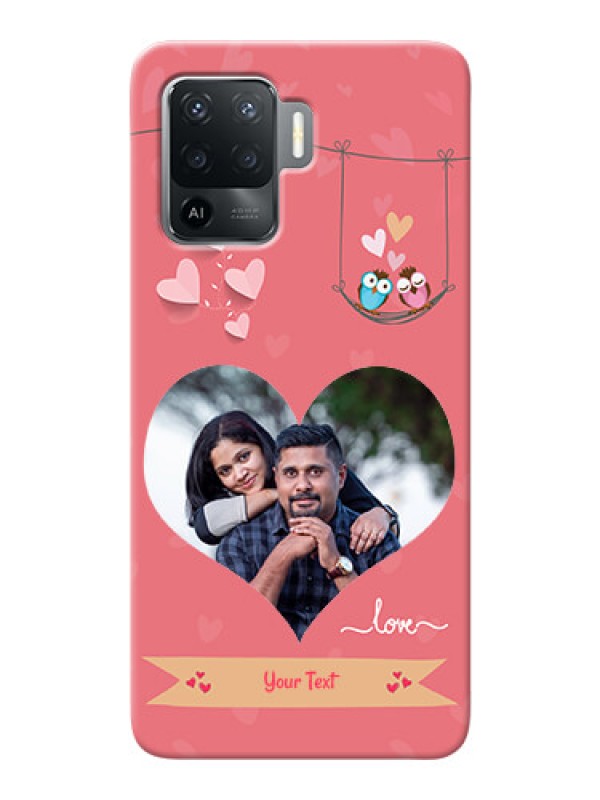 Custom Oppo F19 Pro custom phone covers: Peach Color Love Design 