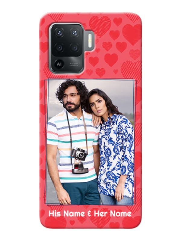 Custom Oppo F19 Pro Mobile Back Covers: with Red Heart Symbols Design
