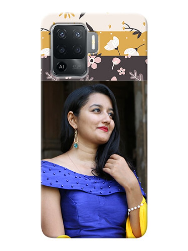 Custom Oppo F19 Pro mobile cases online: Stylish Floral Design