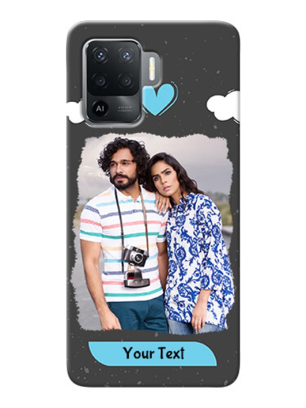 Custom Oppo F19 Pro Mobile Back Covers: splashes with love doodles Design