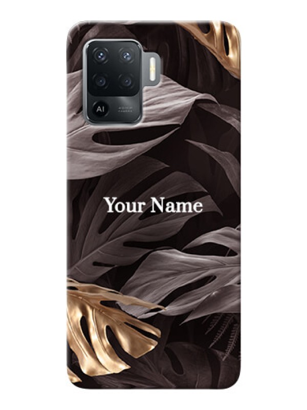 Custom Oppo F19 Pro Mobile Back Covers: Wild Leaves digital paint Design