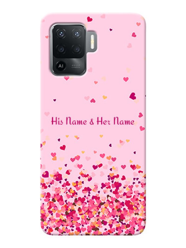 Custom Oppo F19 Pro Phone Back Covers: Floating Hearts Design