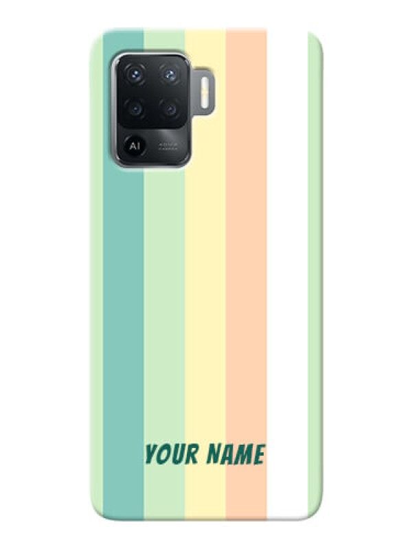 Custom Oppo F19 Pro Back Covers: Multi-colour Stripes Design