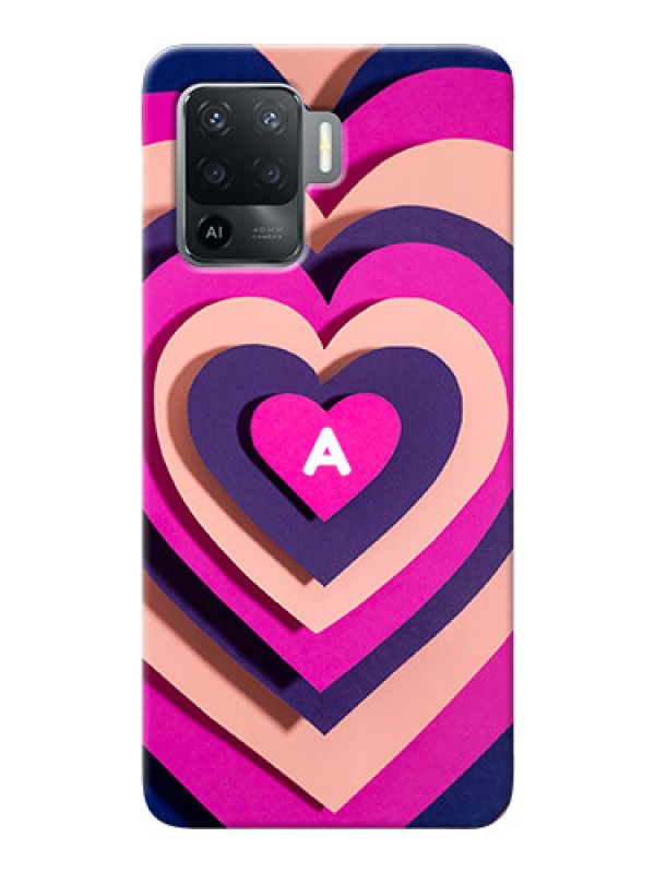 Custom Oppo F19 Pro Custom Mobile Case with Cute Heart Pattern Design