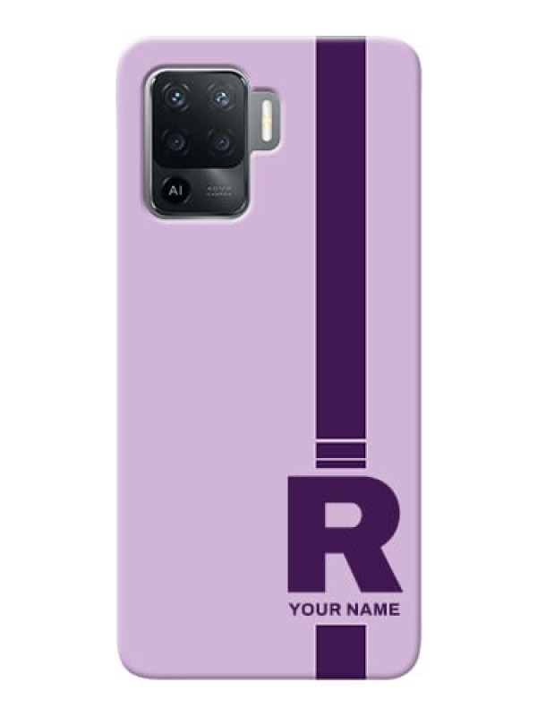 Custom Oppo F19 Pro Custom Phone Covers: Simple dual tone stripe with name Design