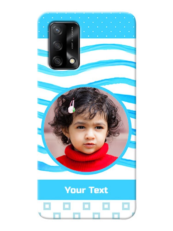 Custom Oppo F19 phone back covers: Simple Blue Case Design