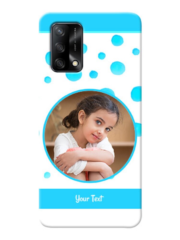Custom Oppo F19 Custom Phone Covers: Blue Bubbles Pattern Design