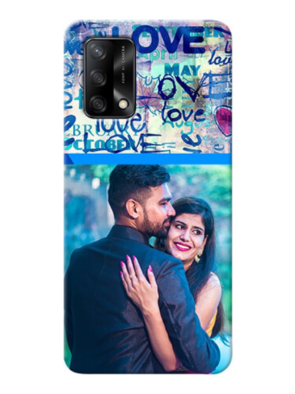 Custom Oppo F19 Mobile Covers Online: Colorful Love Design