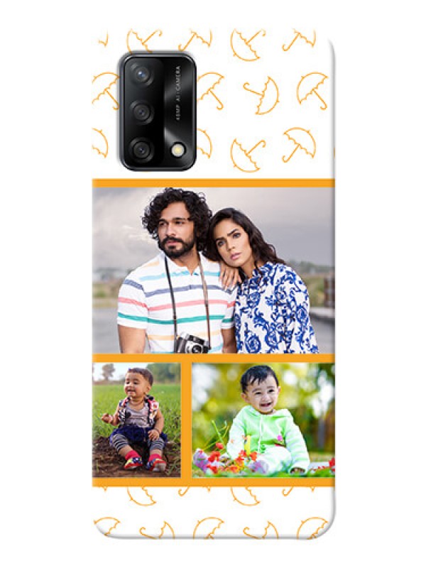 Custom Oppo F19 Personalised Phone Cases: Yellow Pattern Design