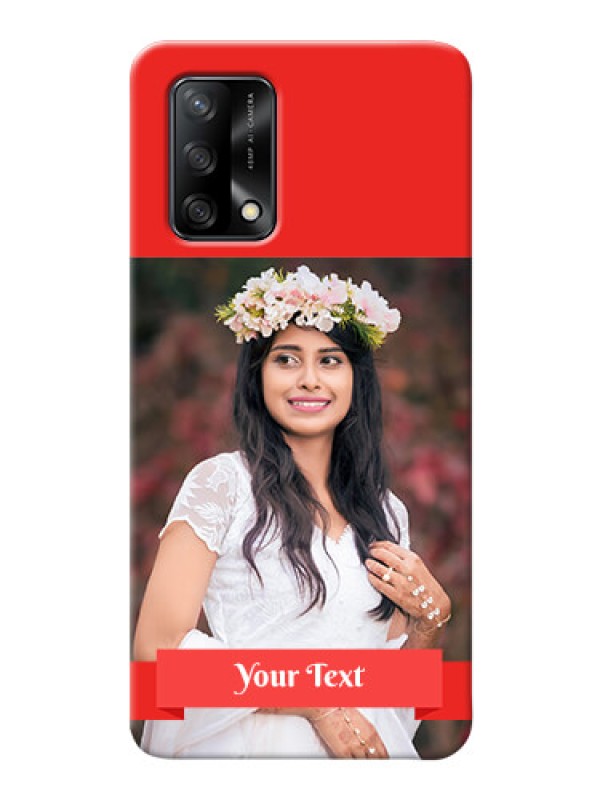 Custom Oppo F19 Personalised mobile covers: Simple Red Color Design