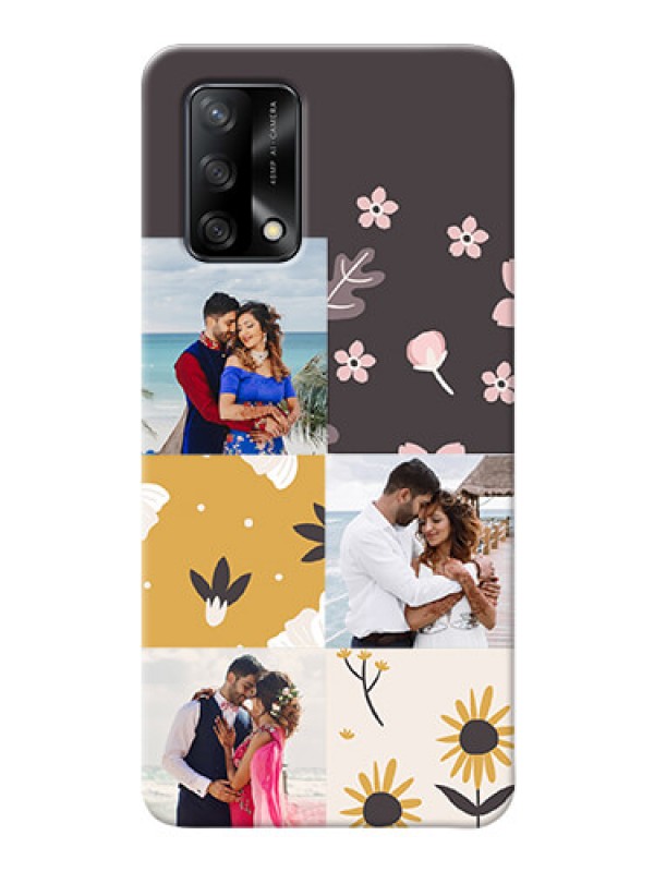 Custom Oppo F19 phone cases online: 3 Images with Floral Design