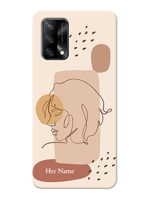Custom Oppo F19 Custom Phone Covers: Calm Woman line art Design