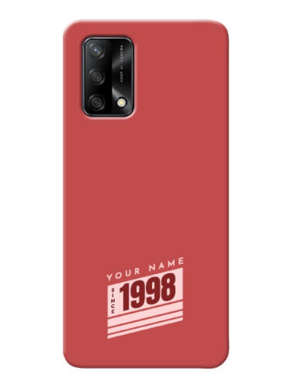 Custom Oppo F19 Phone Back Covers: Red custom year of birth Design