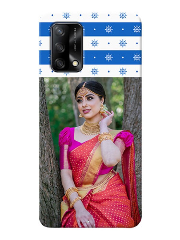 Custom Oppo F19s custom mobile covers: Snow Pattern Design